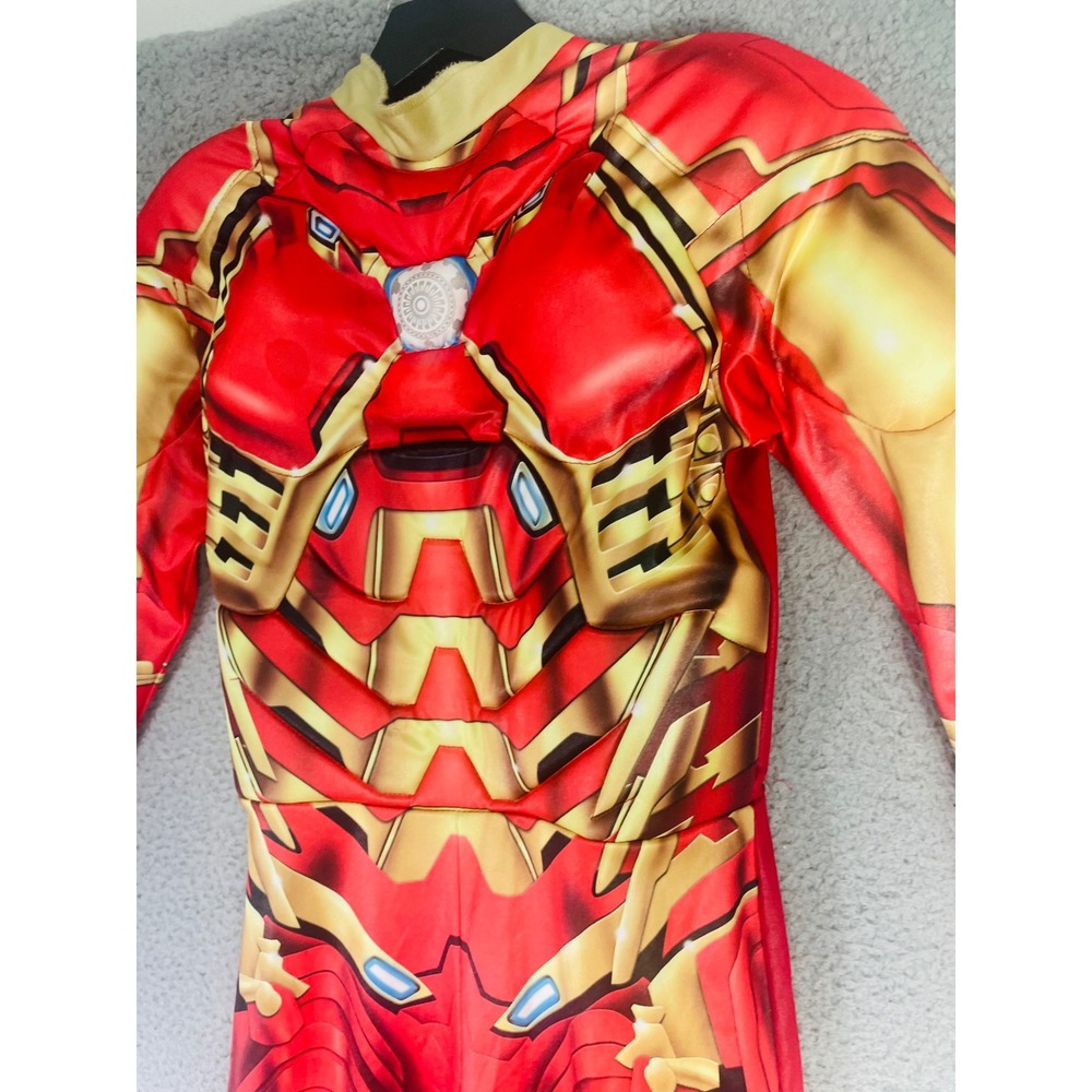 Marvel Avengers Iron Man Padded Muscle Costume Suit Yourself Red Gold Kids L - Picture 9 of 10